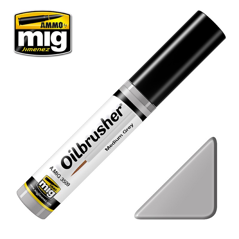 

AMIG3509 : MEDIUM GREY - Oilbrusher Ammo Mig