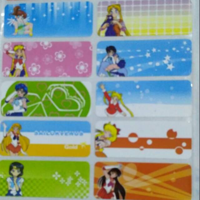 

label Sailormoon label nama waterproof super murah label tahan air