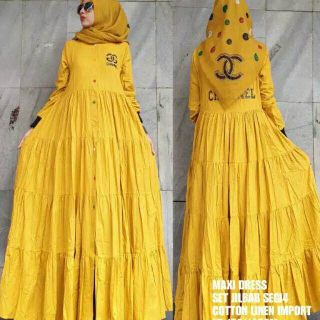 1000% ORI SHR IMPORT. GAMIS DRESS COTTON LINEN + JILBAB CHANNEL