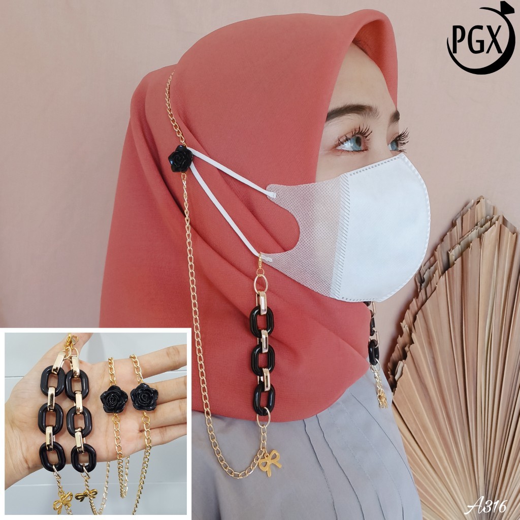 PGX Strap Masker 2in1 Konektor Headloop Tali Masker Kalung Masker Rantai Aksesoris Fashion - A316