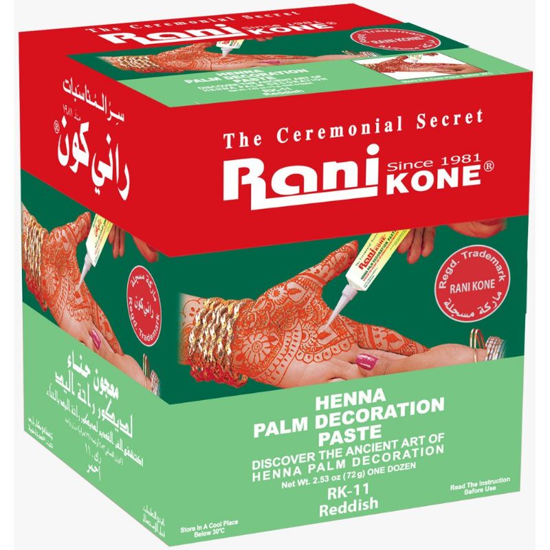 (30gr) HENNA KUKU HALAL HENNA KUKU RANI Henna Rani Kone 82 Nail Decoration Paste Reddish (Green Pack)