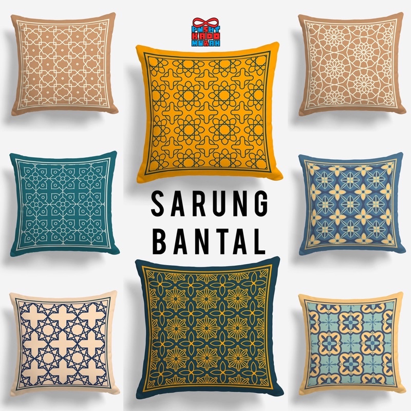 COVER SARUNG Bantal Sofa Print Motif Turkish Turkey Pattern Minimalis 40x40 cm - Pusat Kado Murah