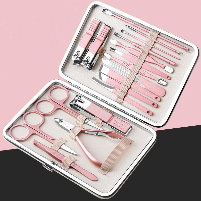 Biutte.co Nail Art Set Gunting Kuku Manicure Pedicure 18 PCS - ZJQ-18GLD