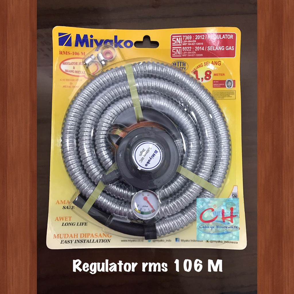 Selang Gas Miyako RM106 Regulator Gas Paket Selang Dan Regulator Murah