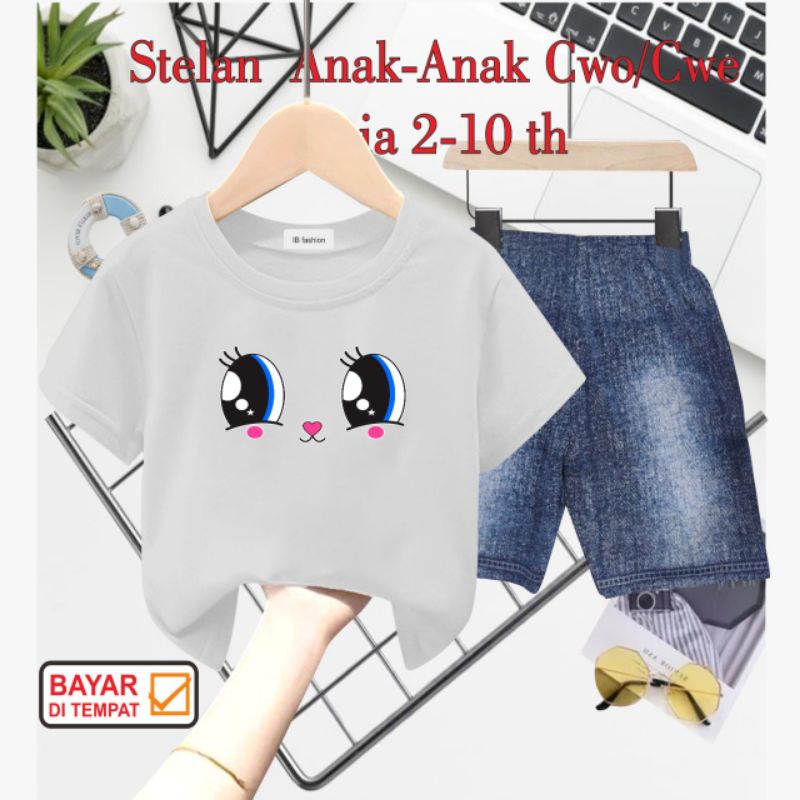 ((IB))SETELAN ANAK2 PEREMPUAN SEMI JEANS/MATA DIGITAL SABLON