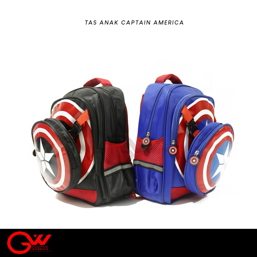 Tas Anak | Tas Sekolah Captain America 2in1