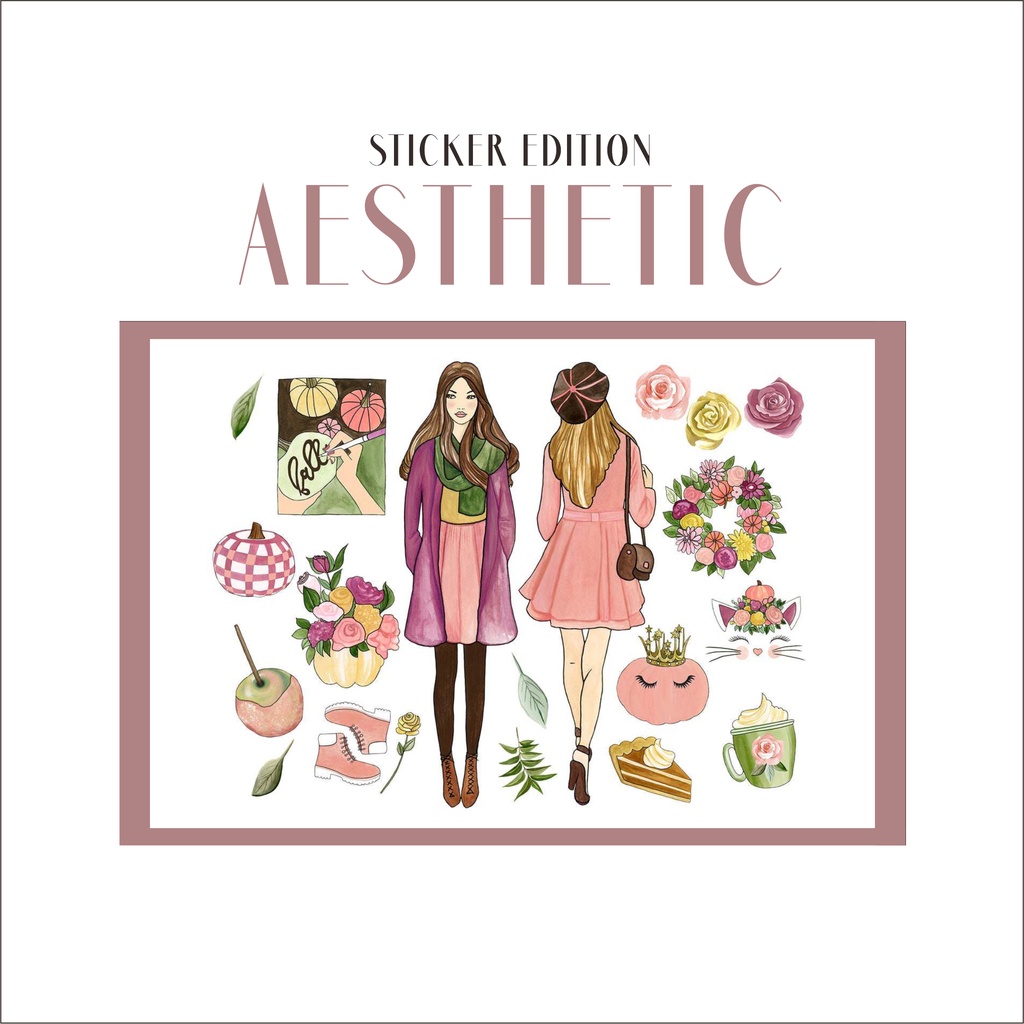 

AESTHETIC STICKER (FEMININE STICKER EDITION) - JOURNAL STICKER, MOBILE STICKER, CUTE STICKER, WOMAN STICKER, HOLIDAY STICKER, STIKER JURNAL, STIKER ESTETIK