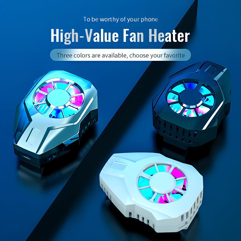 Funcooler L01 Mobile Phone Fan Cooler Radiator Pendingin HP Colorful RGB Light Cooling Fan Gaming