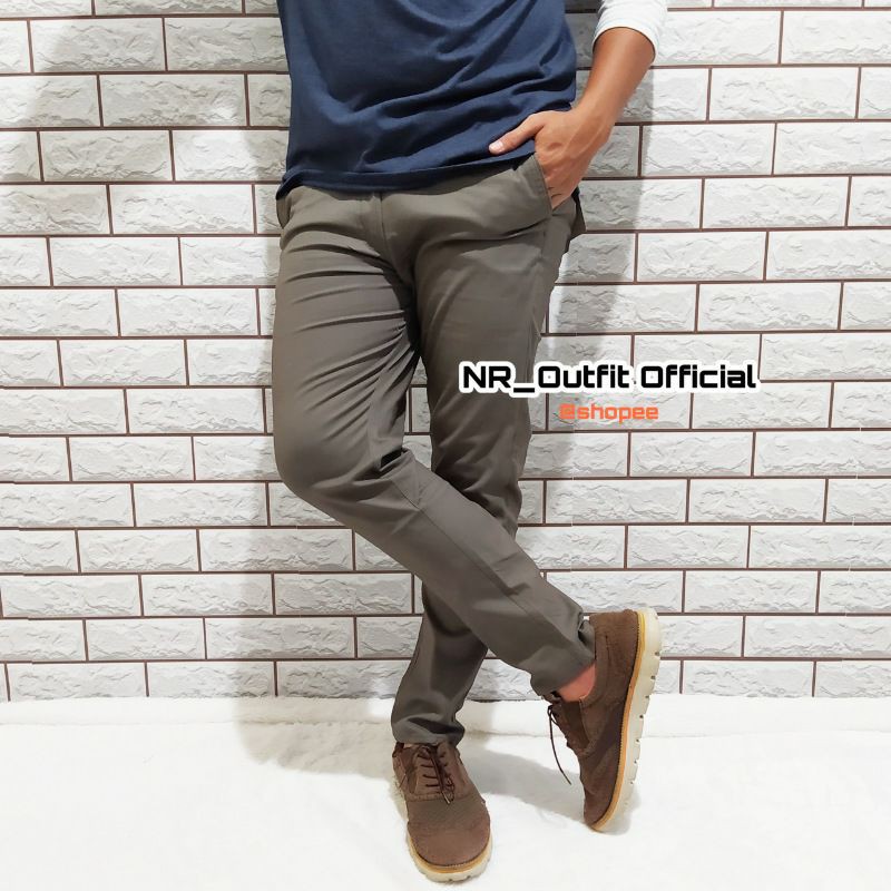 Celana Cinos Panjang Pria Chino Stretch Casual Slim Fit Chinos Cowok NVDMRH NR_Outfit Official COD