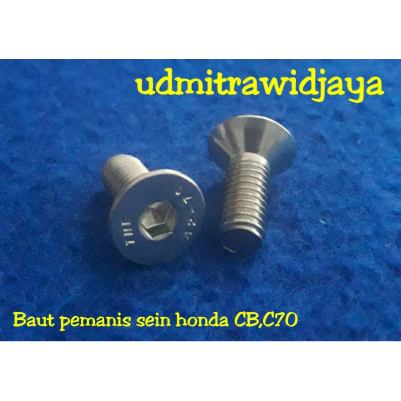 Baut L stainless pemanis manisan sein honda CB C70 1PCS baut manisan reting riting sen CB baut 10an