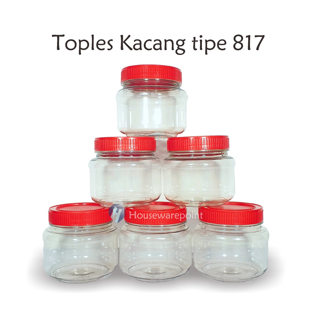 6 pcs Toples ulir/ Toples plastik/Toples murah/ Toples kacang/ Toples bumbu/ Toples garam (KACANG 81