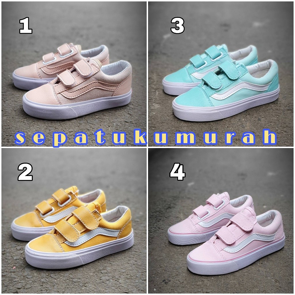SRPATU ANAK VANS PINK TOSKA KUNING FASHION ANAK SNEAKRS TERBABU