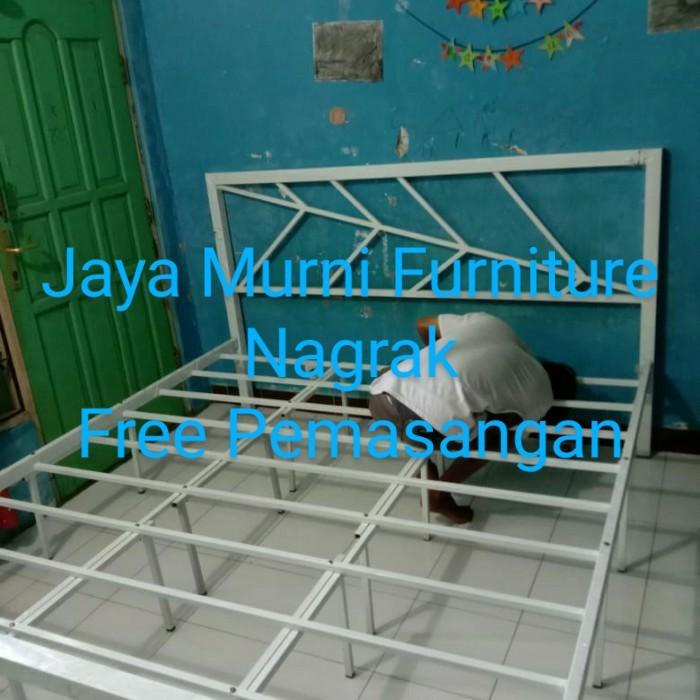 Ranjang Besi Tempat Tidur Besi Divan Besi Minimalis Putih 180 x 200