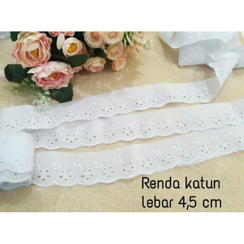 Renda katun lebar 4,5 cm