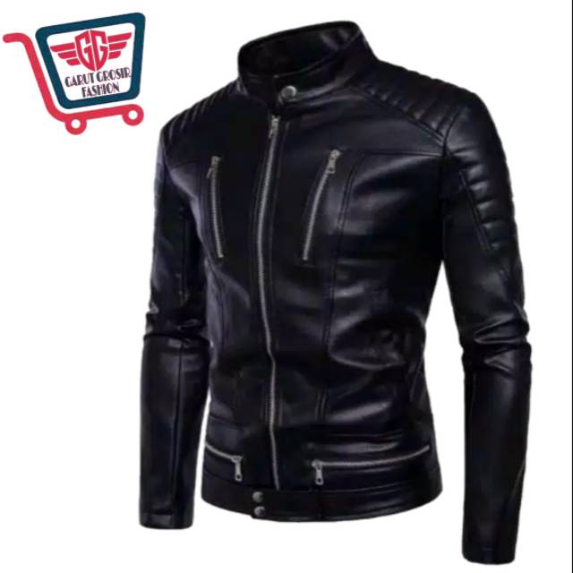 Jaket semi kulit pria / jaket bikers touring