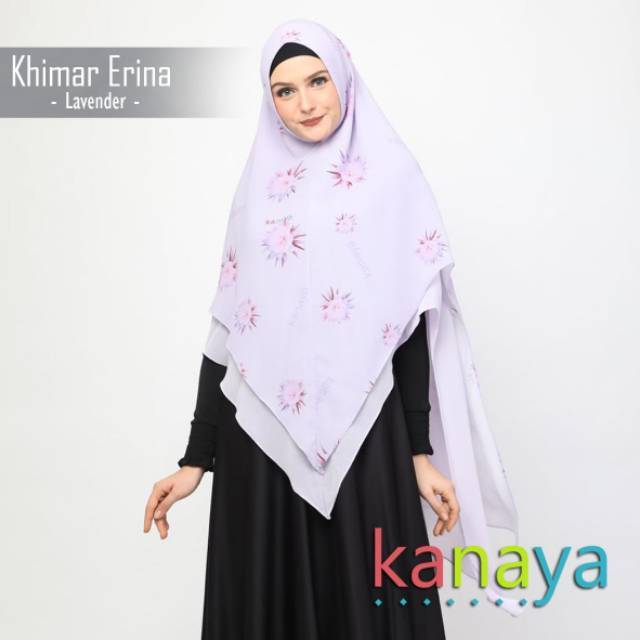 Khimar Motif Erina Lavender by Kanaya