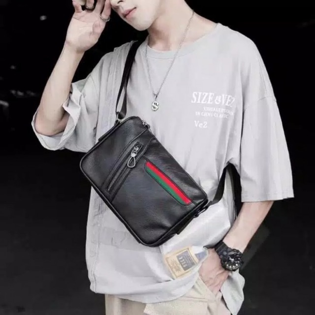 Sling Bag Kulit / Tas Selempang Kulit / Postman Bag Kulit L021
