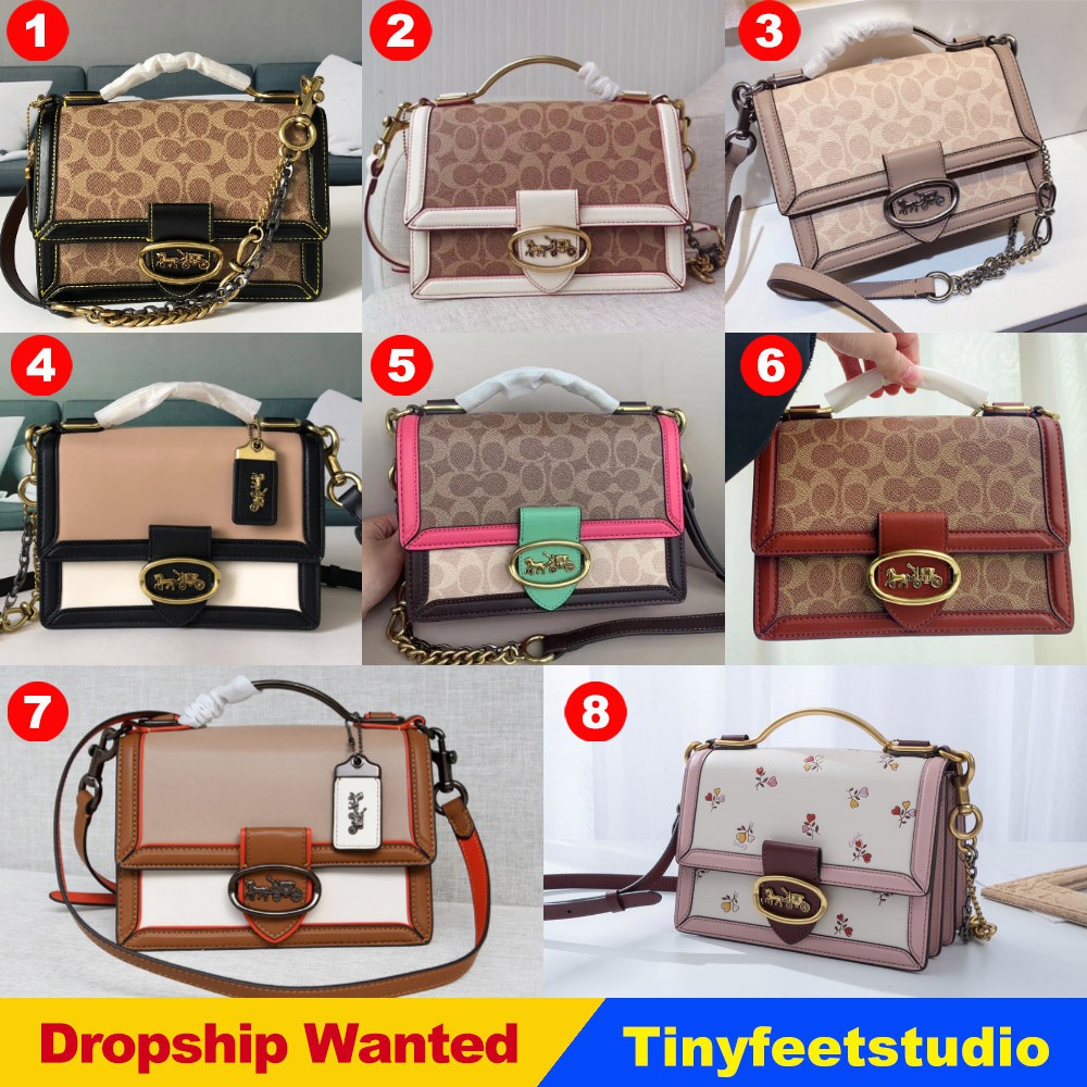 Coach 73937 78377 91371 1049 2508 Riley Top Handle 22 in Signature Canvas Women Crossbody Sling Bag