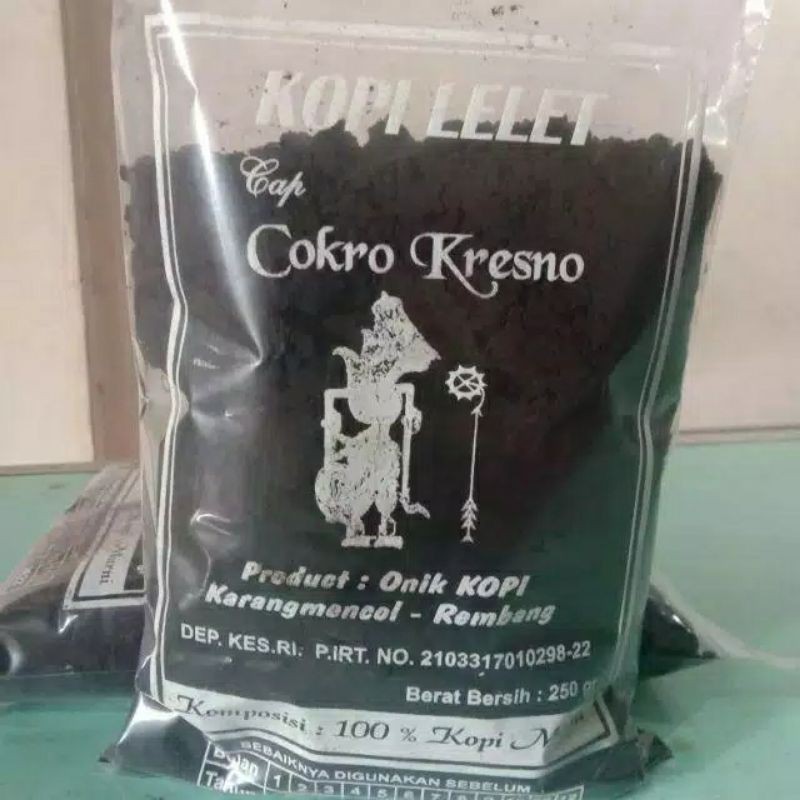 

250GRAM KOPI LELET LASEM cap COKRO KRESNO hitam