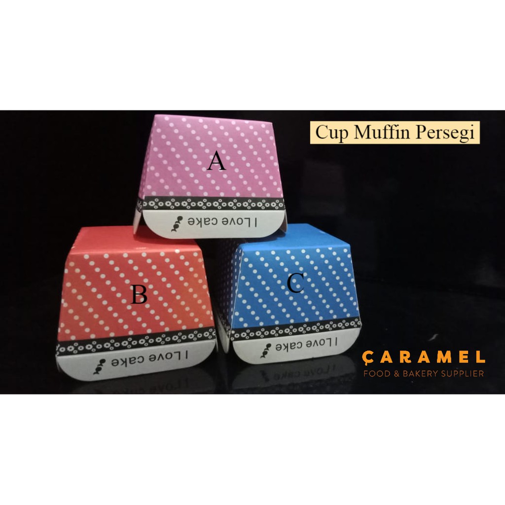 CUP MUFFIN PERSEGI KECIL 10 pcs - CUP CUPCAKES KOTAK
