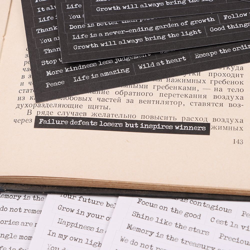 528pcs Stiker Desain Tulisan Gaya Retro Vintage Untuk Dekorasi Scrapbook
