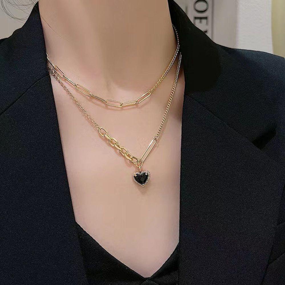 Mxbeauty Kalung Choker Rantai Bahan Metal Hias Zircon Untuk Wanita