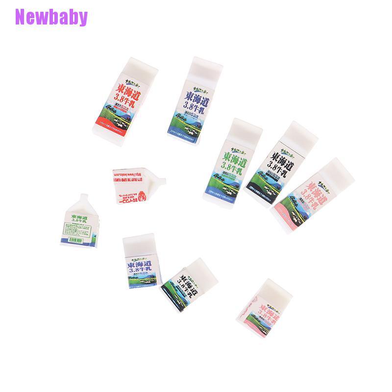 Newbaby 5pcs / set Mainan Miniatur Botol Susu + Gelas Karton Skala 1: 12 Untuk Aksesoris Rumah Boneka