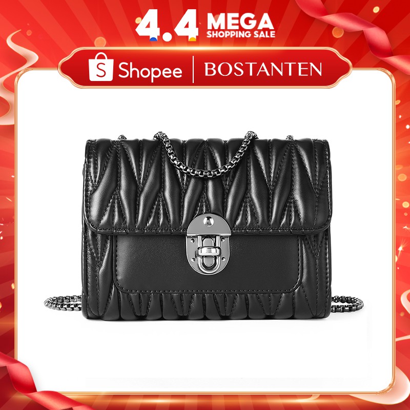 Bostanten PU wanita kulit bahu tas tas utusan