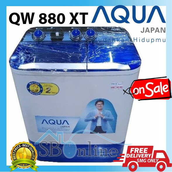 AQUA MESIN CUCI TWIN TUB 8 Kg Hijab Mode QW-880XT