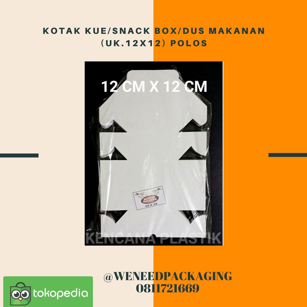

Kotak Kue/Snack box/Dus makanan (uk.12x12) polos isi 100 pcs