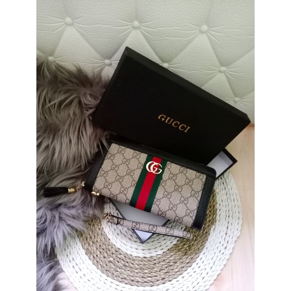 DOMPET GUCCI PANJANG 1 RESLETING FREE BOX