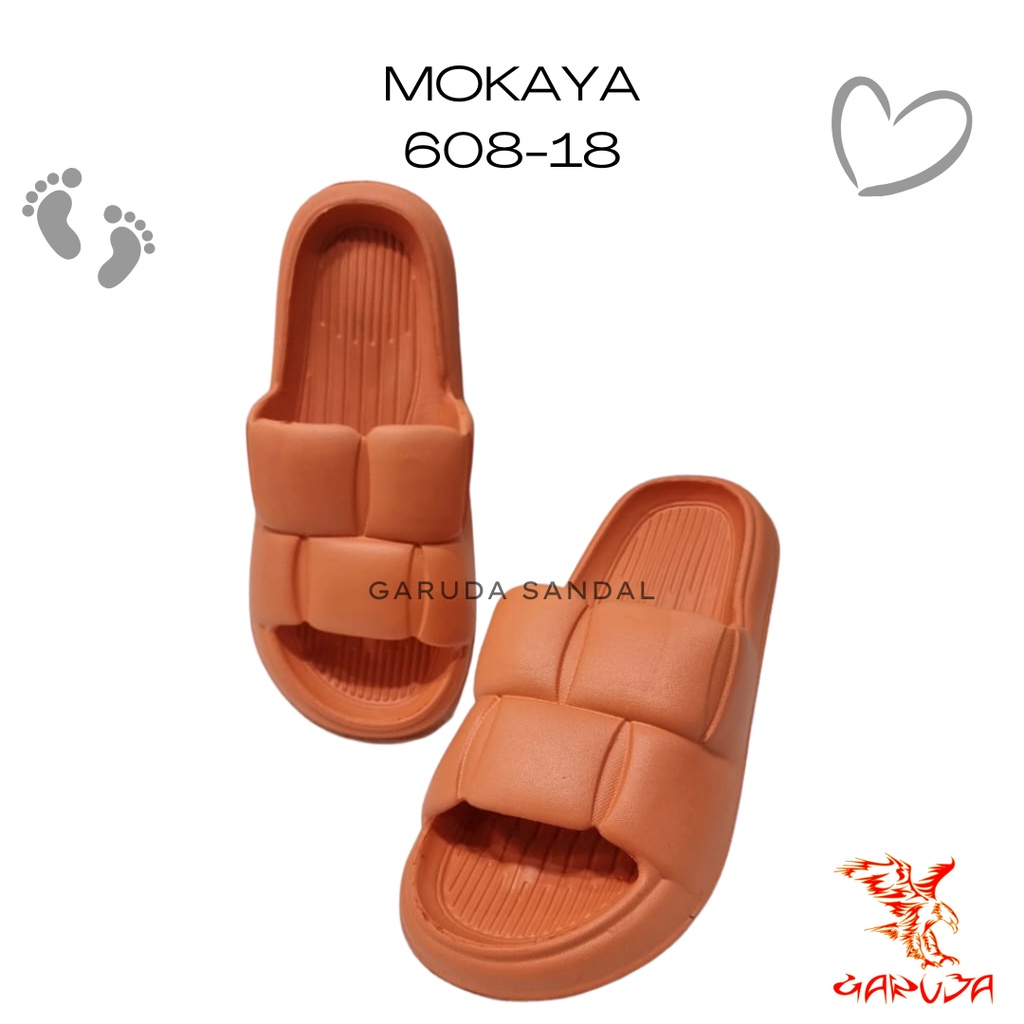 Sandal Selop Wanita MOKAYA 608-18 Import Phylon EVA Motif Roti