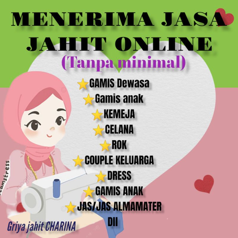 Jasa jahit GAMIS,KEMEJA,BLOUSE,dll JASA JAHIT ONLIE TANPA MINIMAL