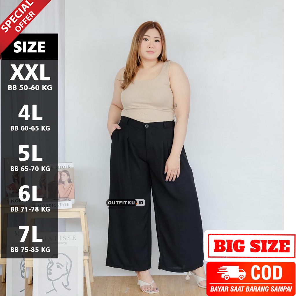 Celana Kulot Highwaist Jumbo Premium BB 40-85 KG Highwaist Kulot Jumbo - Cullote Big Size