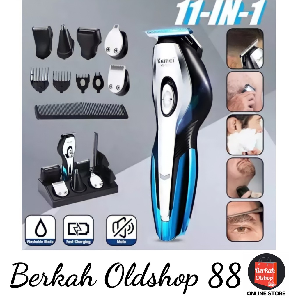 Berkah Oldshop 88 - Kemei KM-5031 Profesional Hair Clipper Alat Pemangkas Rambut 11 in 1