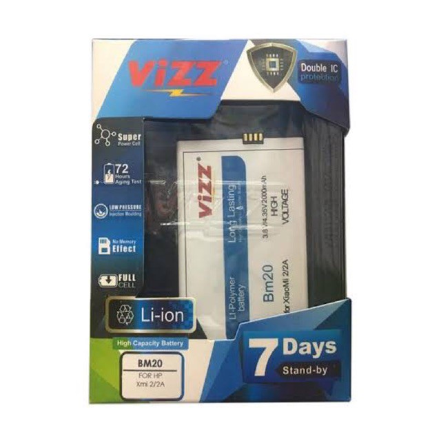 Vizz Double Power Battery Batre Baterai Vizz Xiaomi Mi 2S Mi2s BM20 BM 20 BM-20