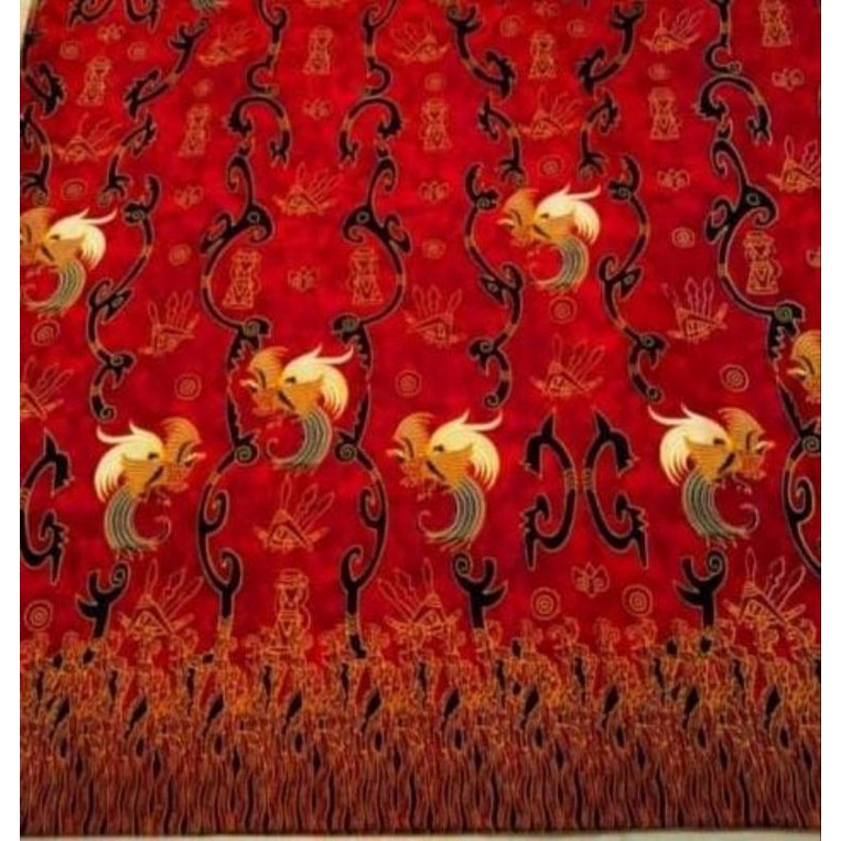 Kain batik solo alusan cendrawasih papua merah