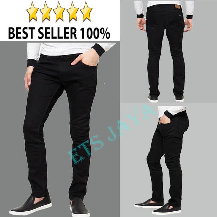 Celana Jeans Hitam Skinny / Slimfit Panjang Pria - Dc - Levis - Lois - High Quality