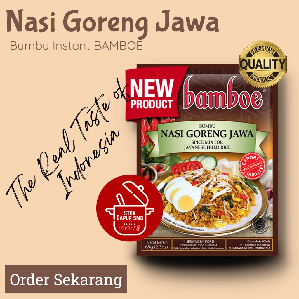 

BAMBOE Masakan Indonesia Bumbu Masak Instan Export Quality NASI GORENG JAWA 65gr