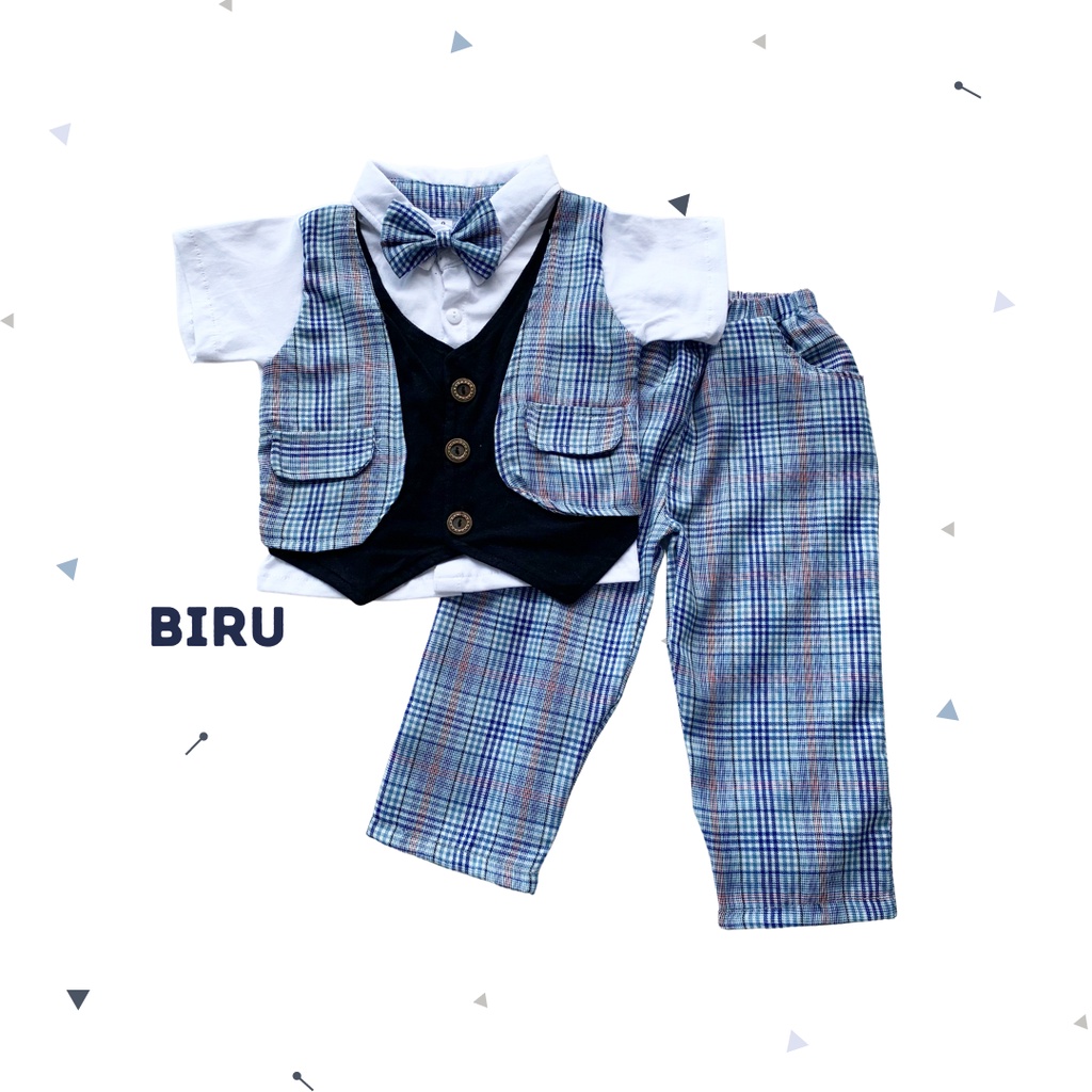 tuxedo anak bayi setelan jas kondangan balita 1 2 3 tahun bobby tuxedo set rompi baby vest pesta anak