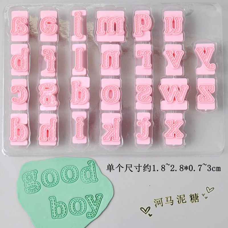 Cetakan Kue Fondant Cetakan Jelly Silikon Cetakan Bentuk Huruf Kapital Kecil Alphabet Cookies DIY Uppercase Lowercase Alphabet Cutters Desain Kue Cetakan Coklat Gummy