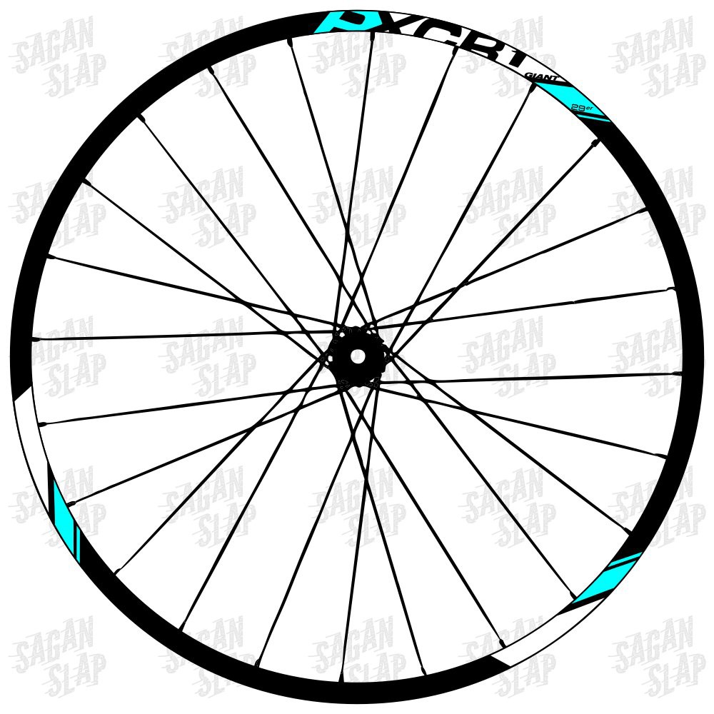 Sticker GIANT P-XCR1 ALLOY BIRU Lebar Stiker 2cm  Decal rim mtb downhill roadbike 26 27.5 29 700c