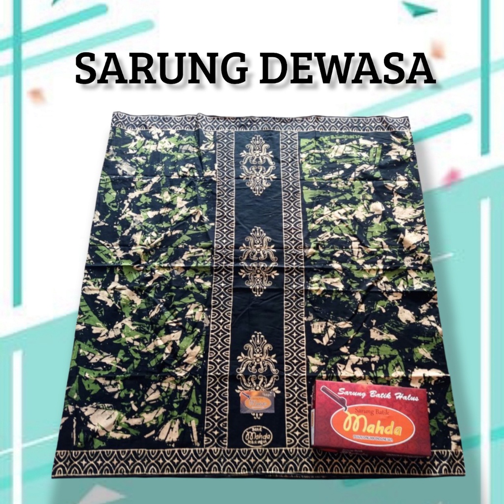Sarung mahda dewasa sarung batik cap pekalongan motif doreng army hijau tentara g3h