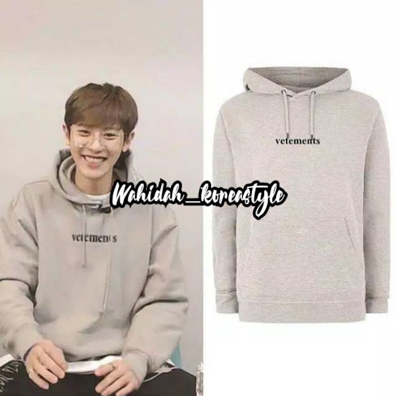Jaket Hoodie Chanyeol EXO "Vetements" Baju Kpop Idol Fashion