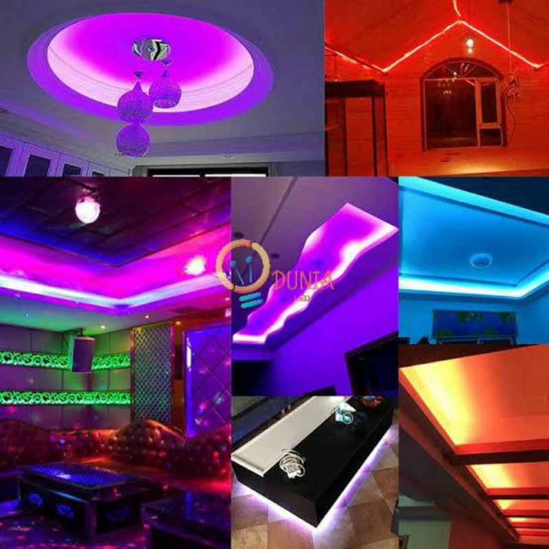 paket lampu LED Strip Selang 220V Lengkap Tinggal Colok 5050 Lampu hias Cafe Led strip Siap pakai