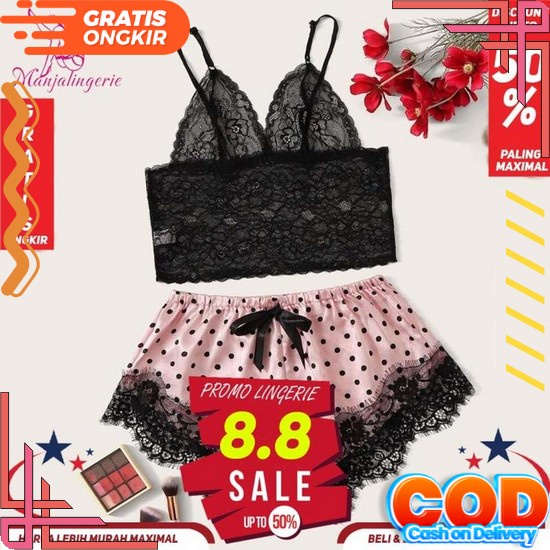 Pakaian Lingeri Lingerie Set Dress Baju Gaun G String Tidur Dinas Istri Malam Pertama Haram Transpar