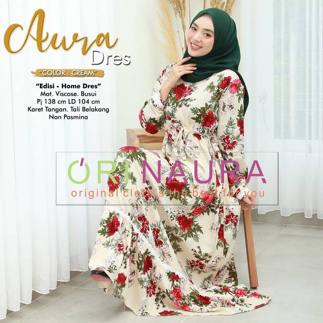 Aura Dress Syari Asli Label Ori Naura
