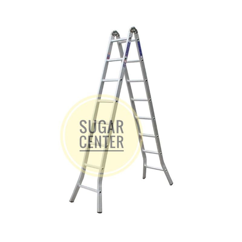 Krisbow Tangga Lipat Aluminium Two Joint 8 Step/Tangga Lipat 8 Tingkat/Tangga Lipat Krisbow