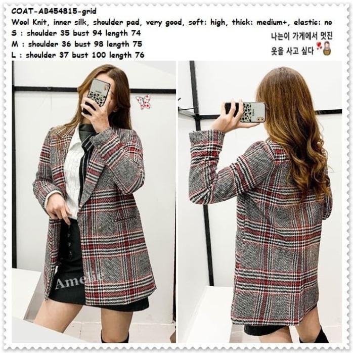 AB454815 FORMAL BLAZER KERJA JAS KOTAK KANTOR WANITA KOREA IMPORT
