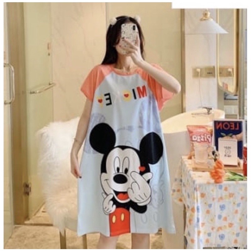 BAJU TIDUR KAOS SPANDEX IMPORT BIG SIZE ALL SIZE MOTIF DASTER REMAJA NEW COLLECTION BEST SELLER